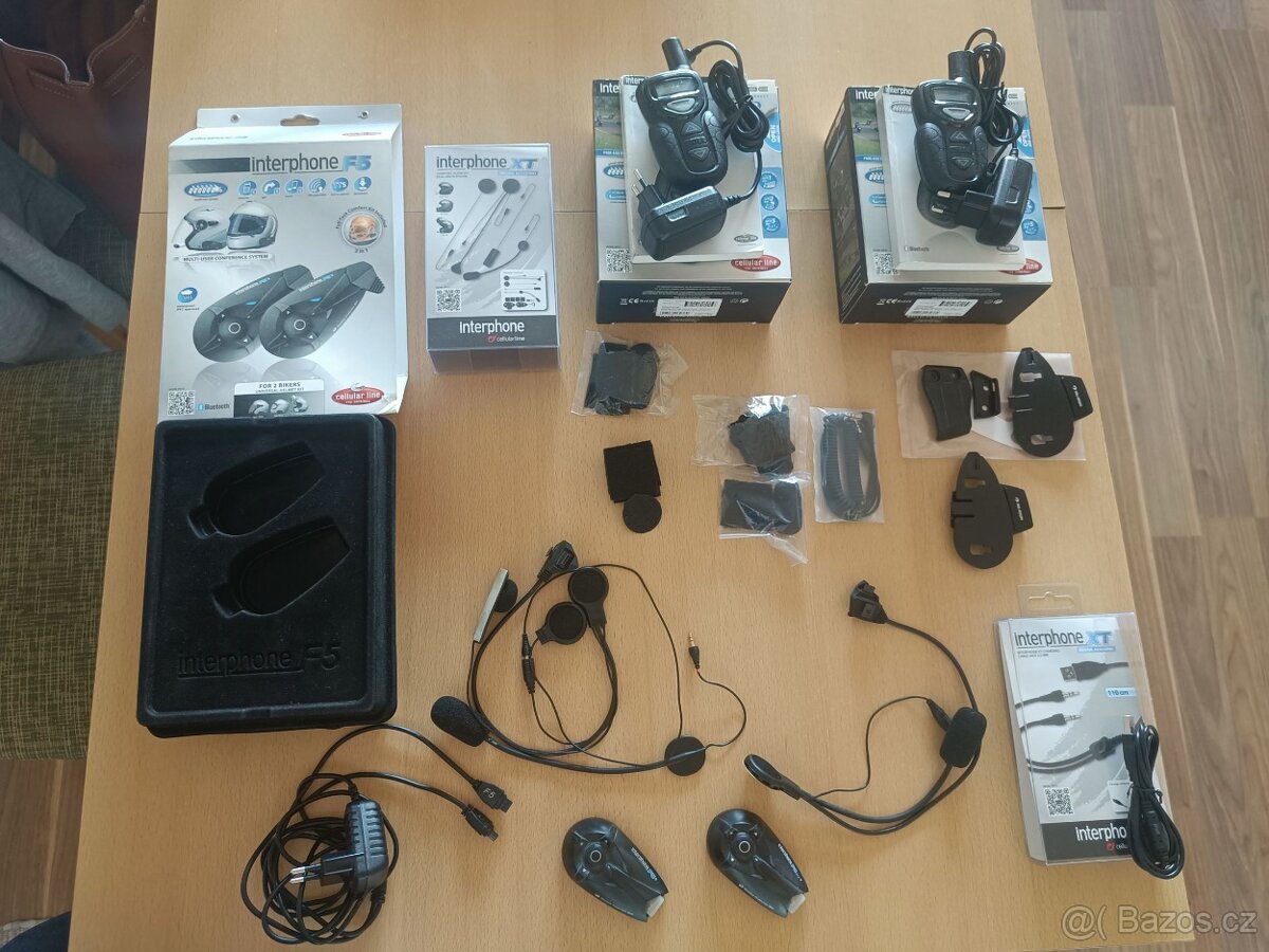 2x Interphone F5 + 2x Tribe + Prislusenstvi