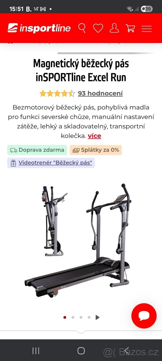 Prodám magnetický běžecký pás