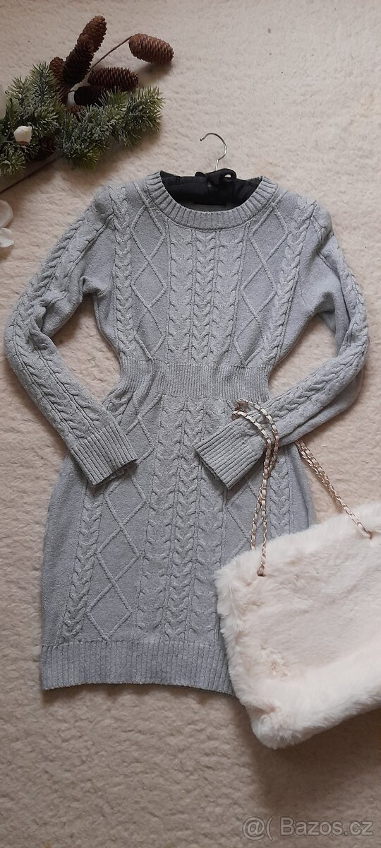 Shein copánkové svetrové mini šaty