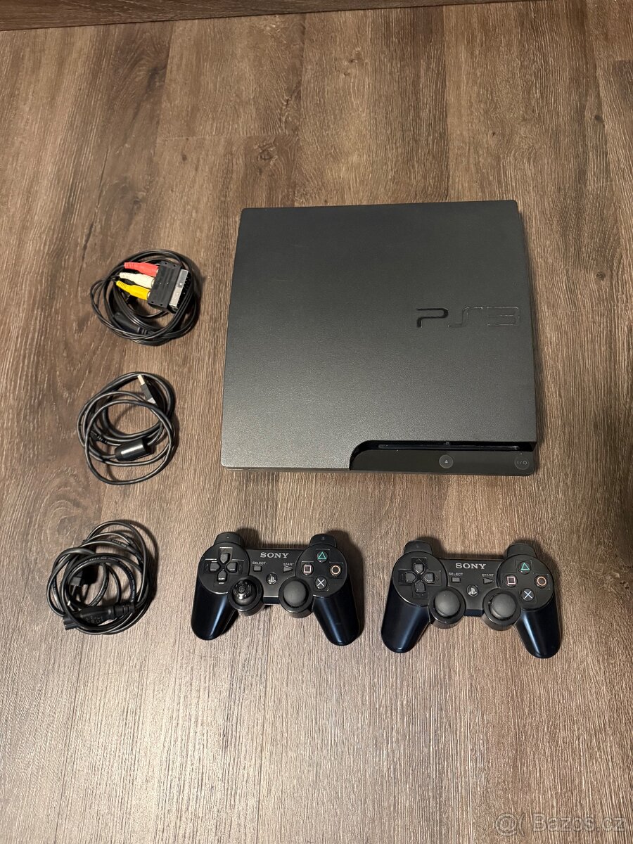 Ps3 slim 160GB + 2 ovladače + 9 her