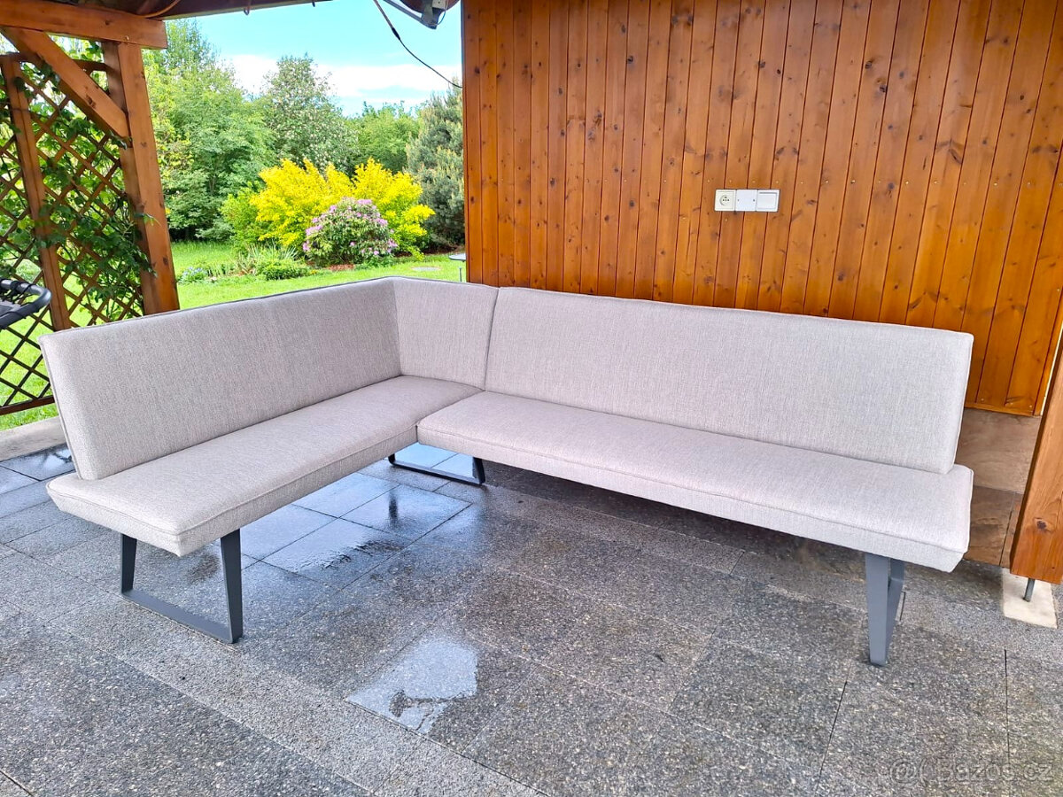 Luxusní zahradní rohová lavice exteriér /interiér Nová