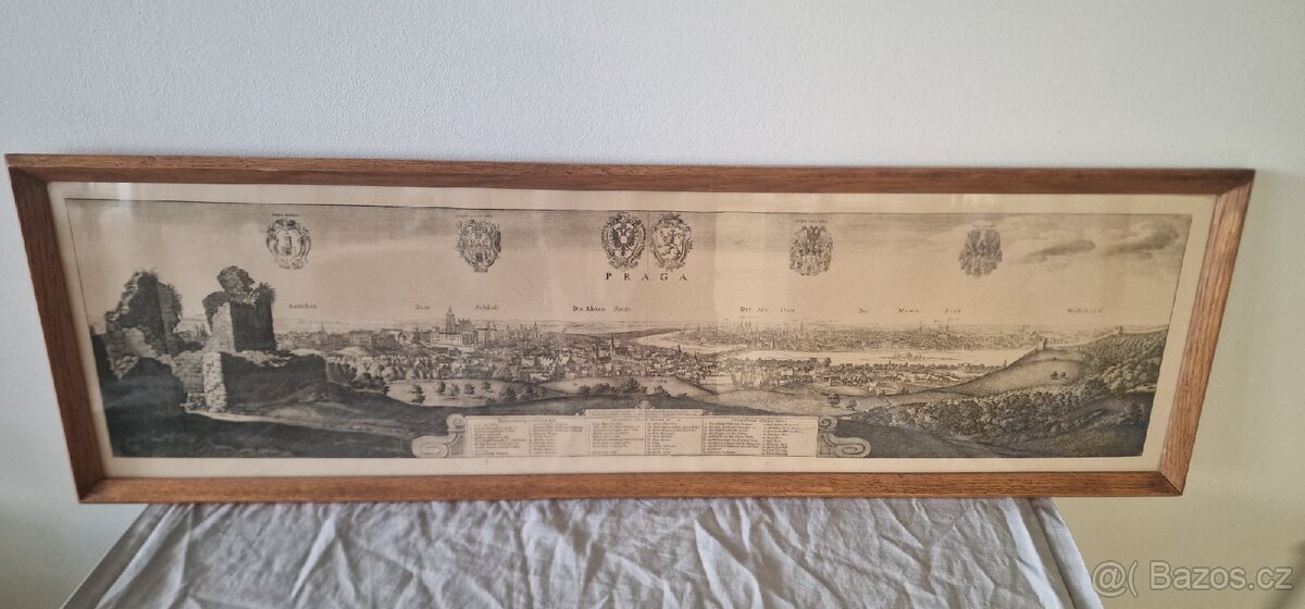Václav Hollar - Velký pohled na Prahu z Petřína I