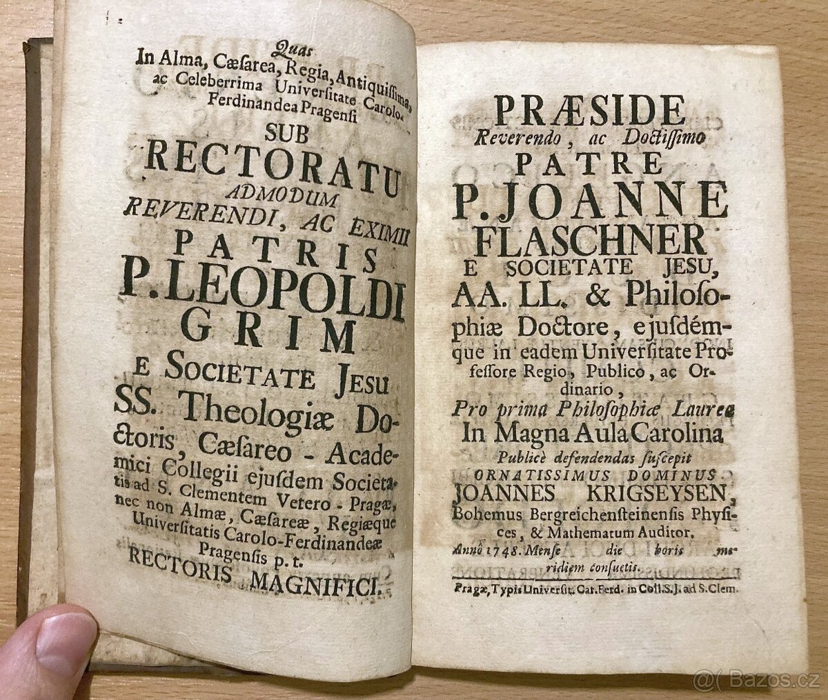 (fyzika) J.Flaschner - De Elemento Aeris.., 1748, Praha