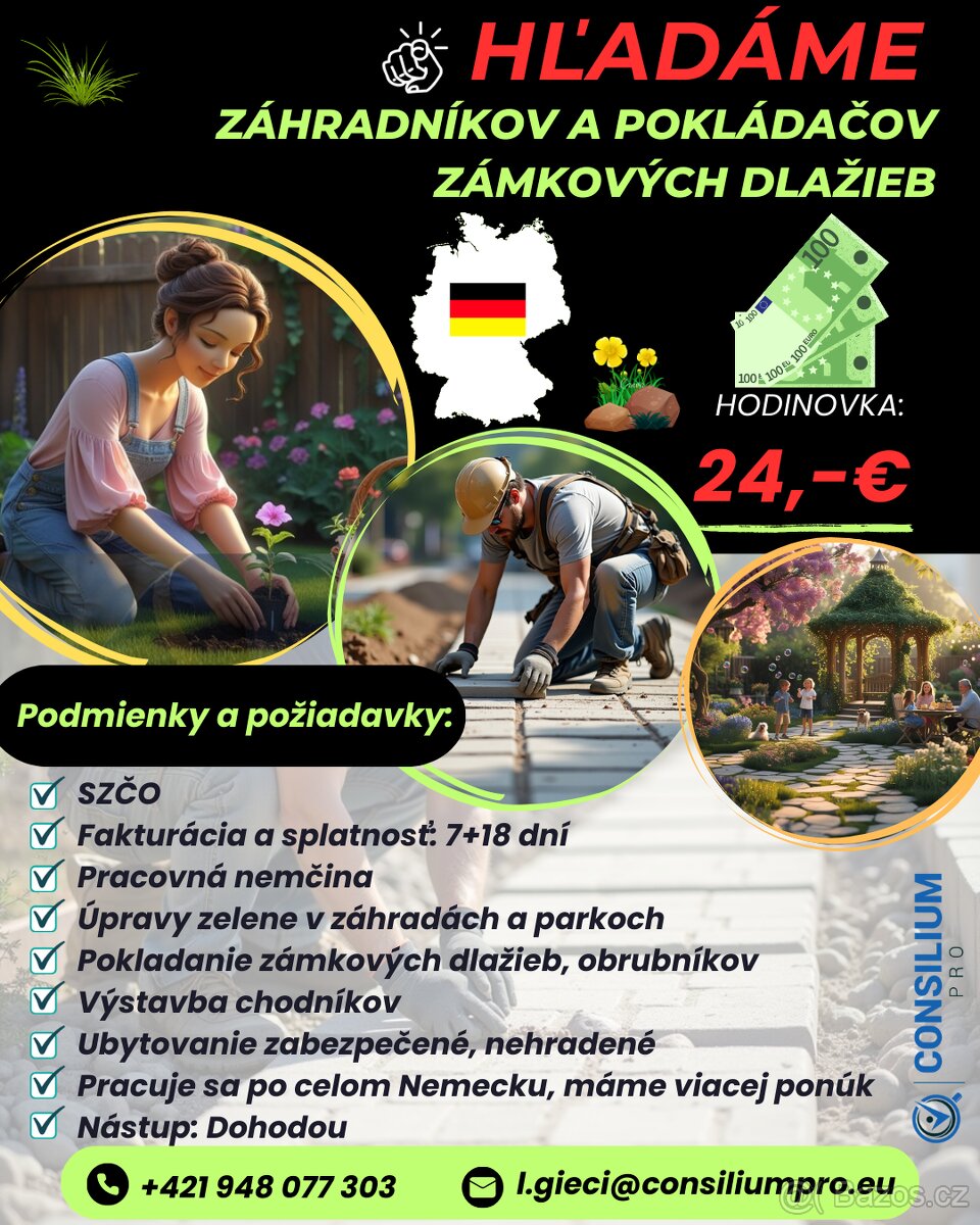 Hľadáme záhradníkov a pokladačov zámkových dlažieb.