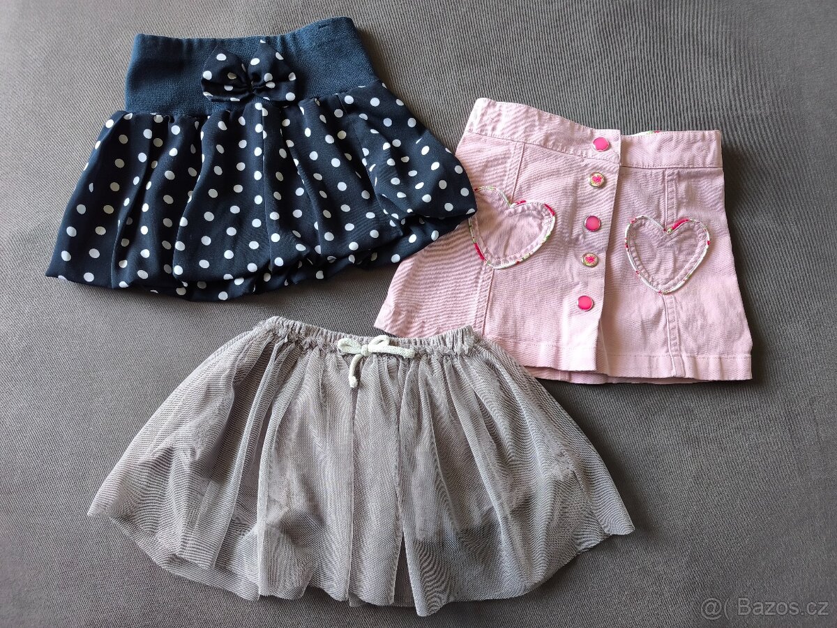 Dětské sukýnky, dívčí sukně vel. 92 -98 set 3ks H&M aj.