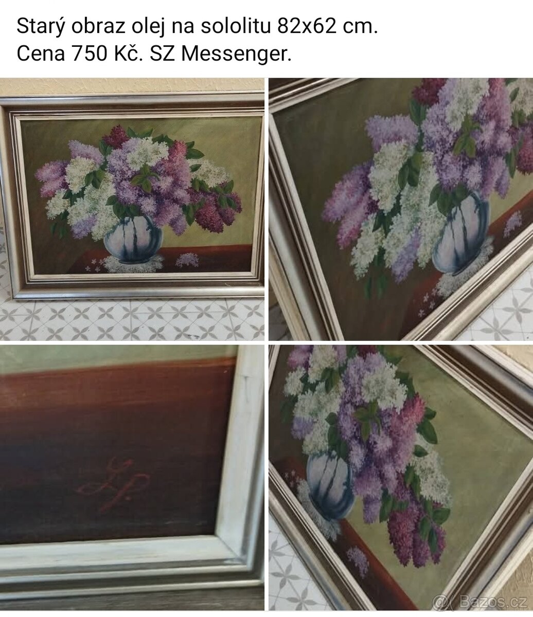 Staré obrazy viz fota.Ceny a rozměry viz fota.