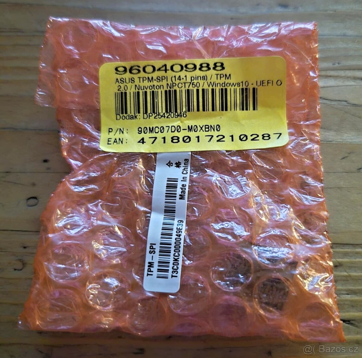 Prodám nový ASUS TPM-SPI (14-1 pins) TPM 2.0 / Nuvoton NPCT7