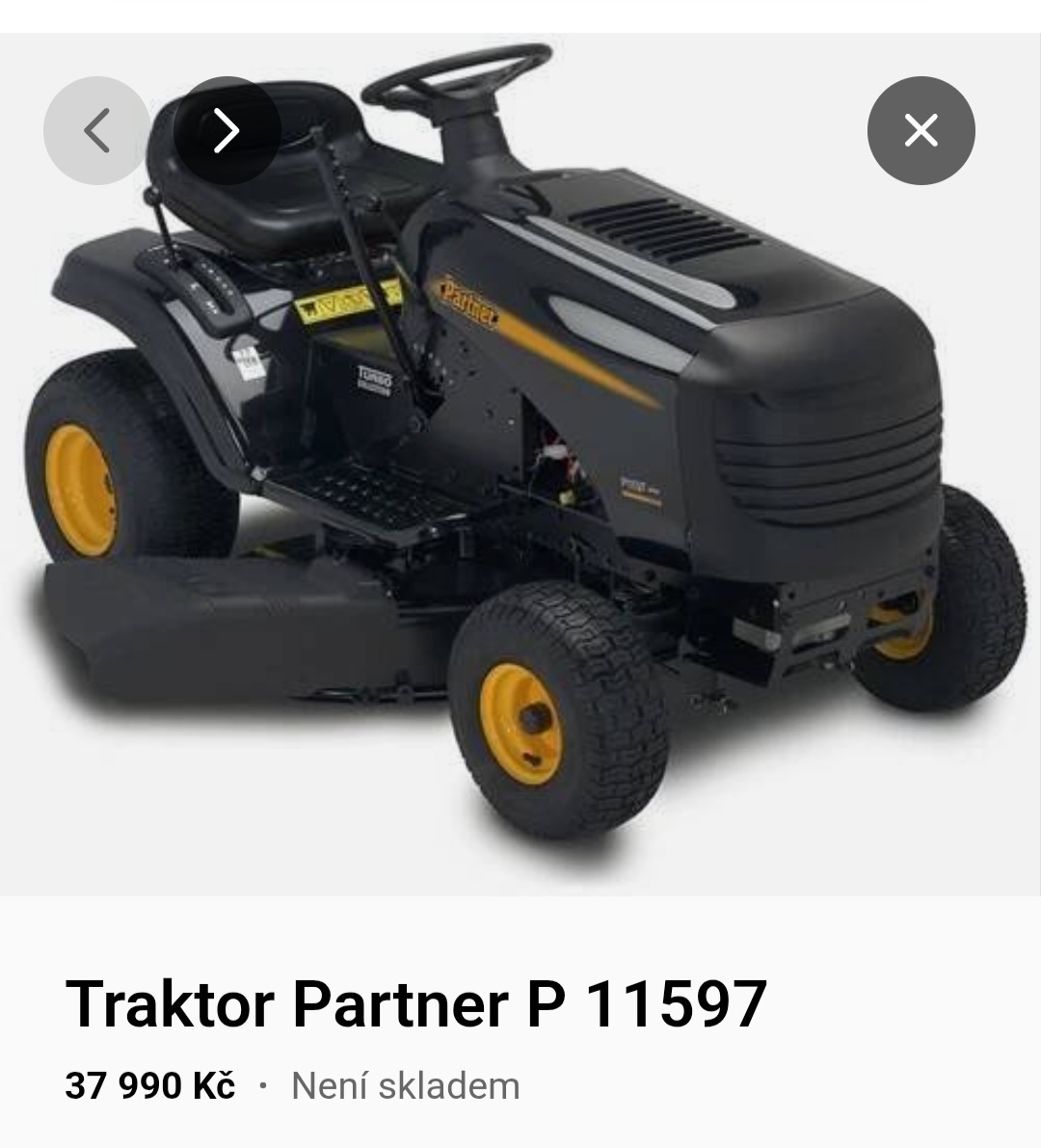 Traktůrek Partner P 11597 sekačka+radlice+řetězy