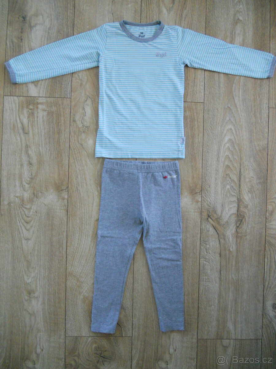 Little angel pyžamo Outlast, vel. 98, modrý proužek + šedý m