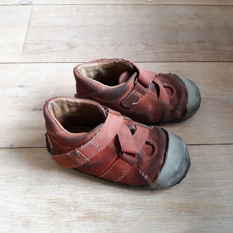 Barefoot kožené boty, oranžové, 24