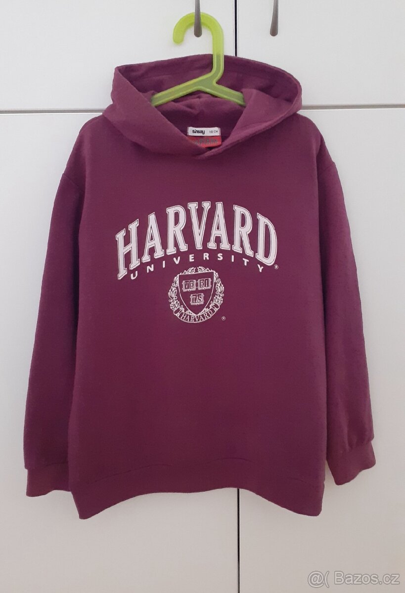 Vínová mikina s kapucí Harvard