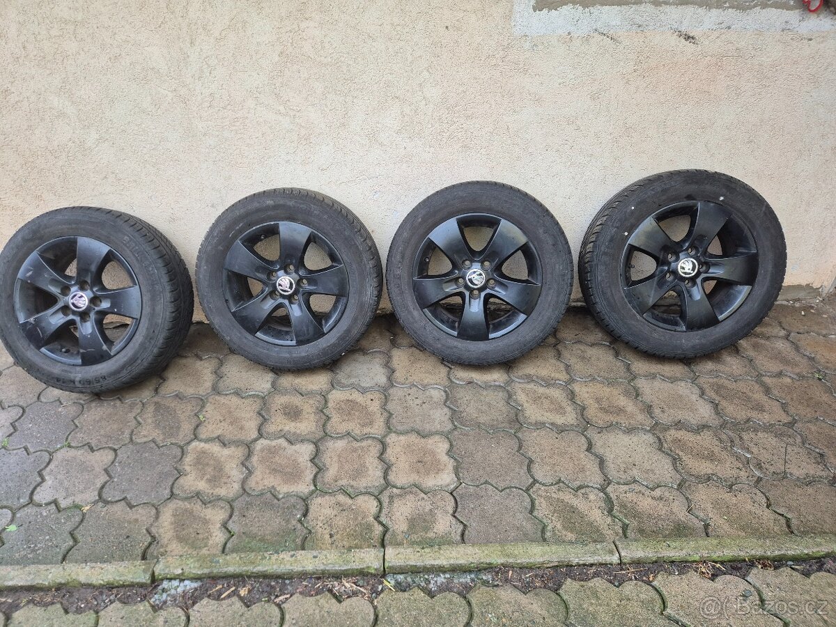 ALU kola 5x100 R14 pneu Barum 185/60 R14 Škoda fabia