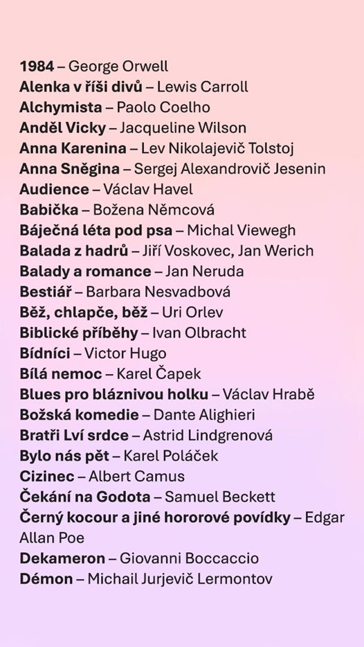 Vypracované maturitní otázky - český jazyk (ČJ) - četba