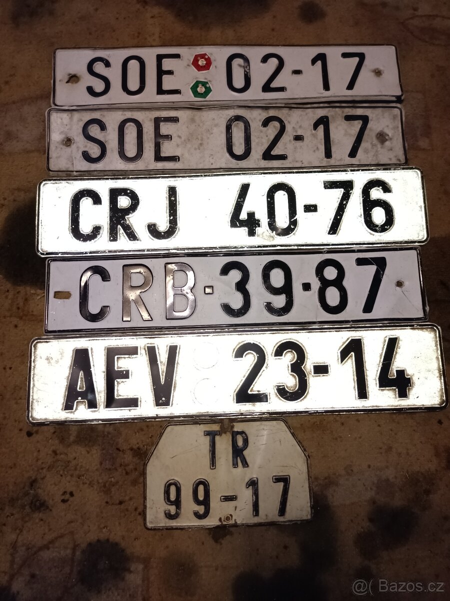 Spz moto 490,- auto 390,- CRB PRODÁNO