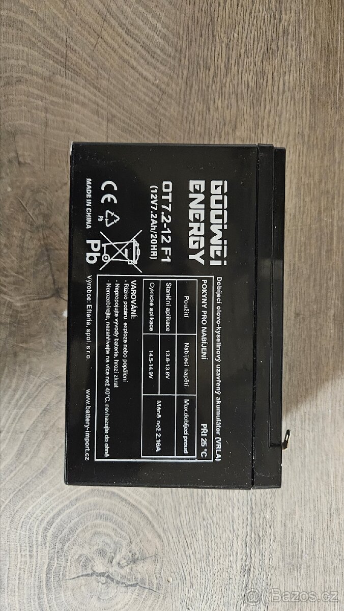 Baterie olověná 12V-7,2Ah