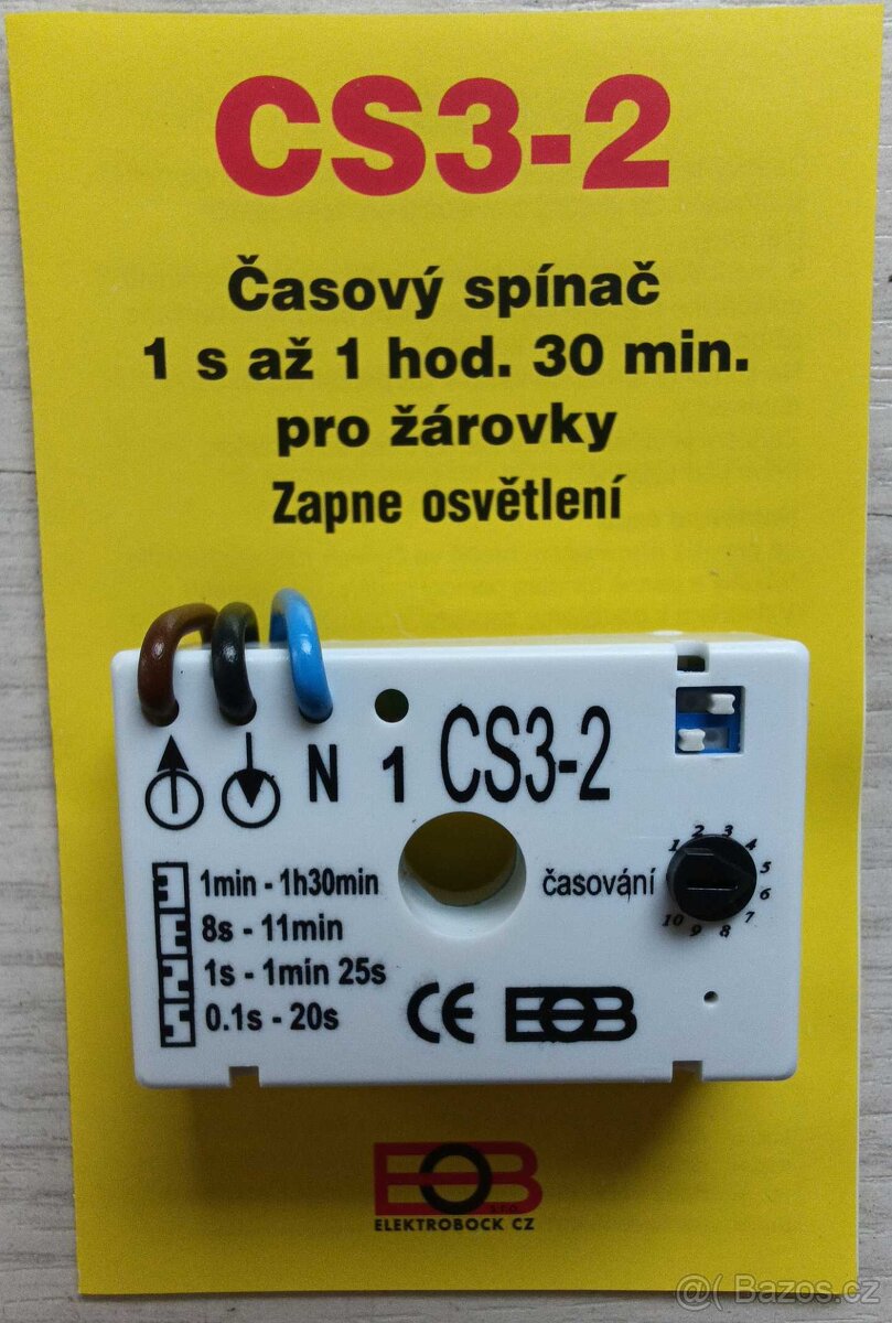 Časový spínač pod vypínač Elektrobock CS3-2