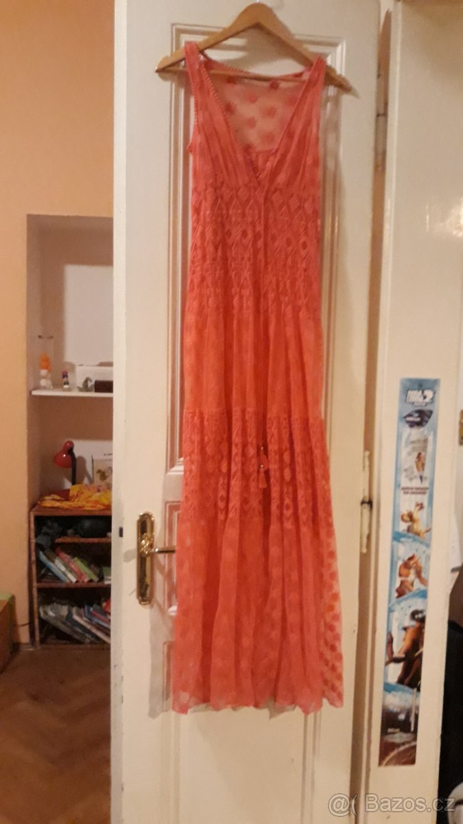 lososové šaty Desigual Miravet vel. 36
