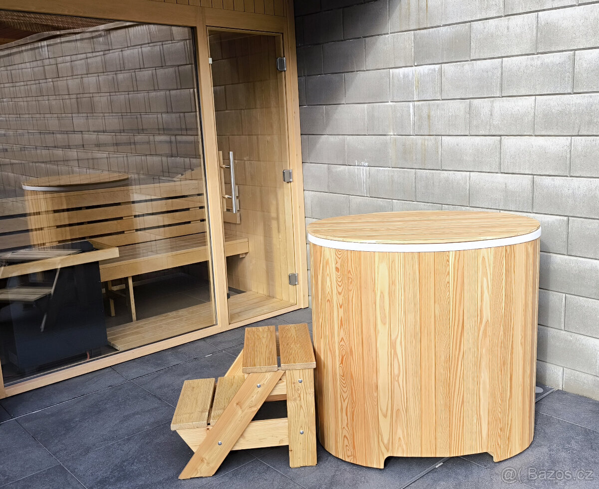 Ochlazovací káď k sauně – top kvalita - modřín - laminát