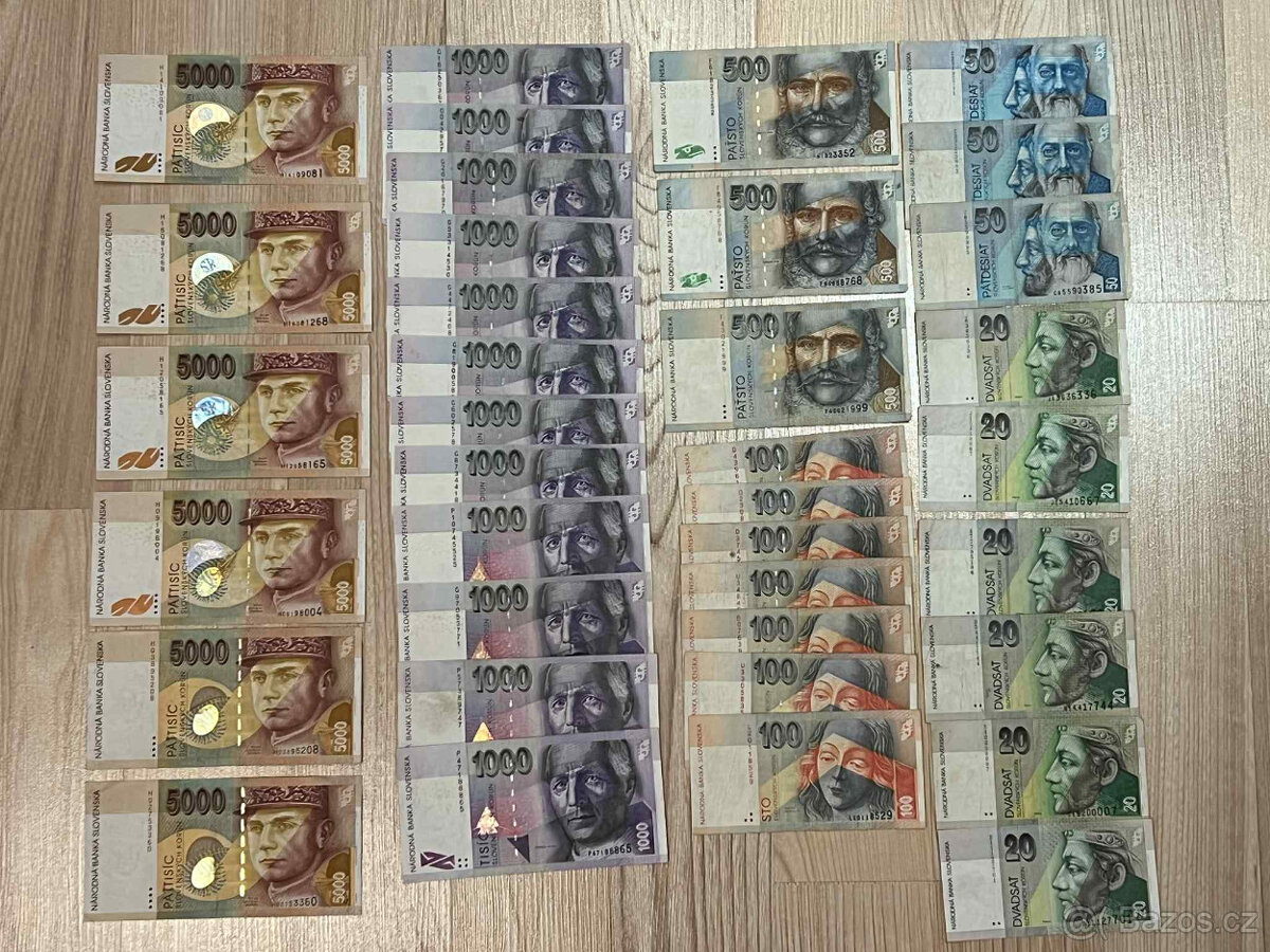 Slovenské bankovky/koruny pred eurom