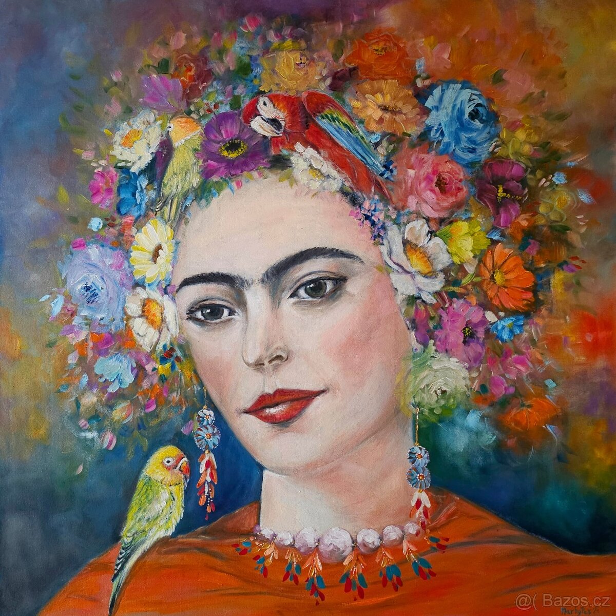 Frída Kahlo - Olej na plátně 100x100 cm.