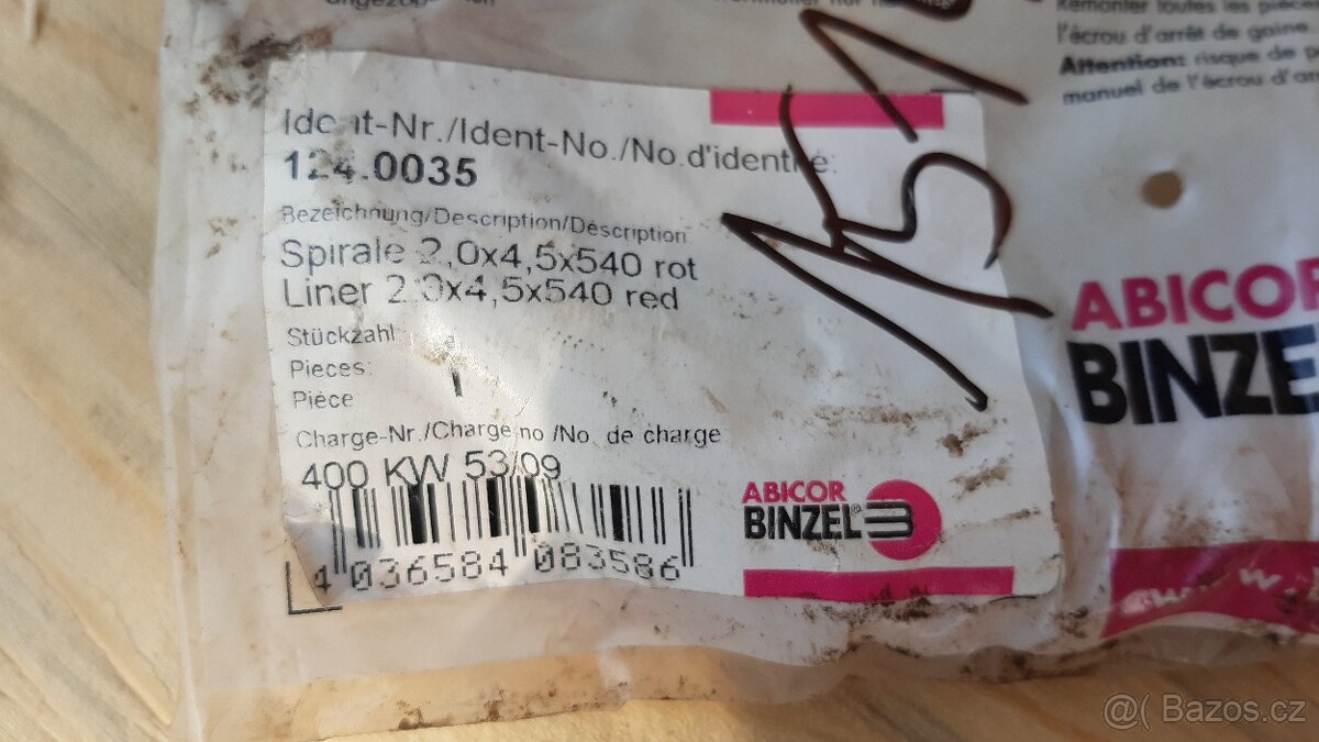 Bowden pro hořák CO2 Binzel 5,4m