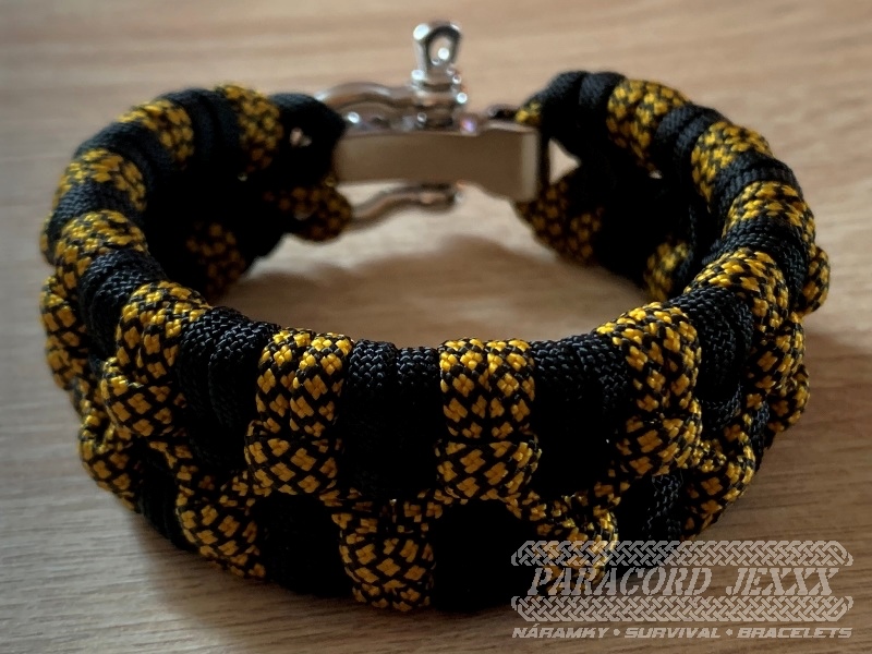 PARACORD náramek (20 cm) black - gold