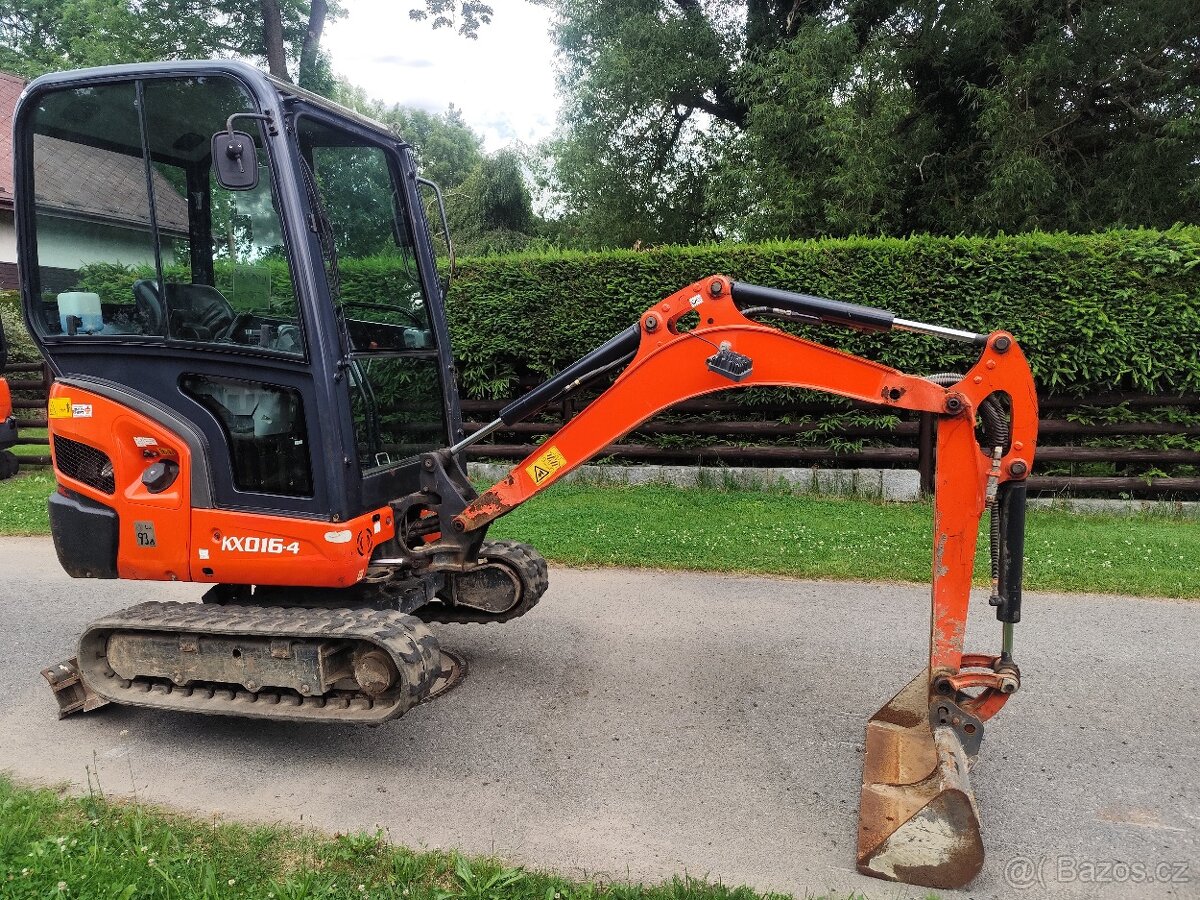 Minibagr Kubota KX016-4, rok 2017, 1550mth, roztah. pásy TOP
