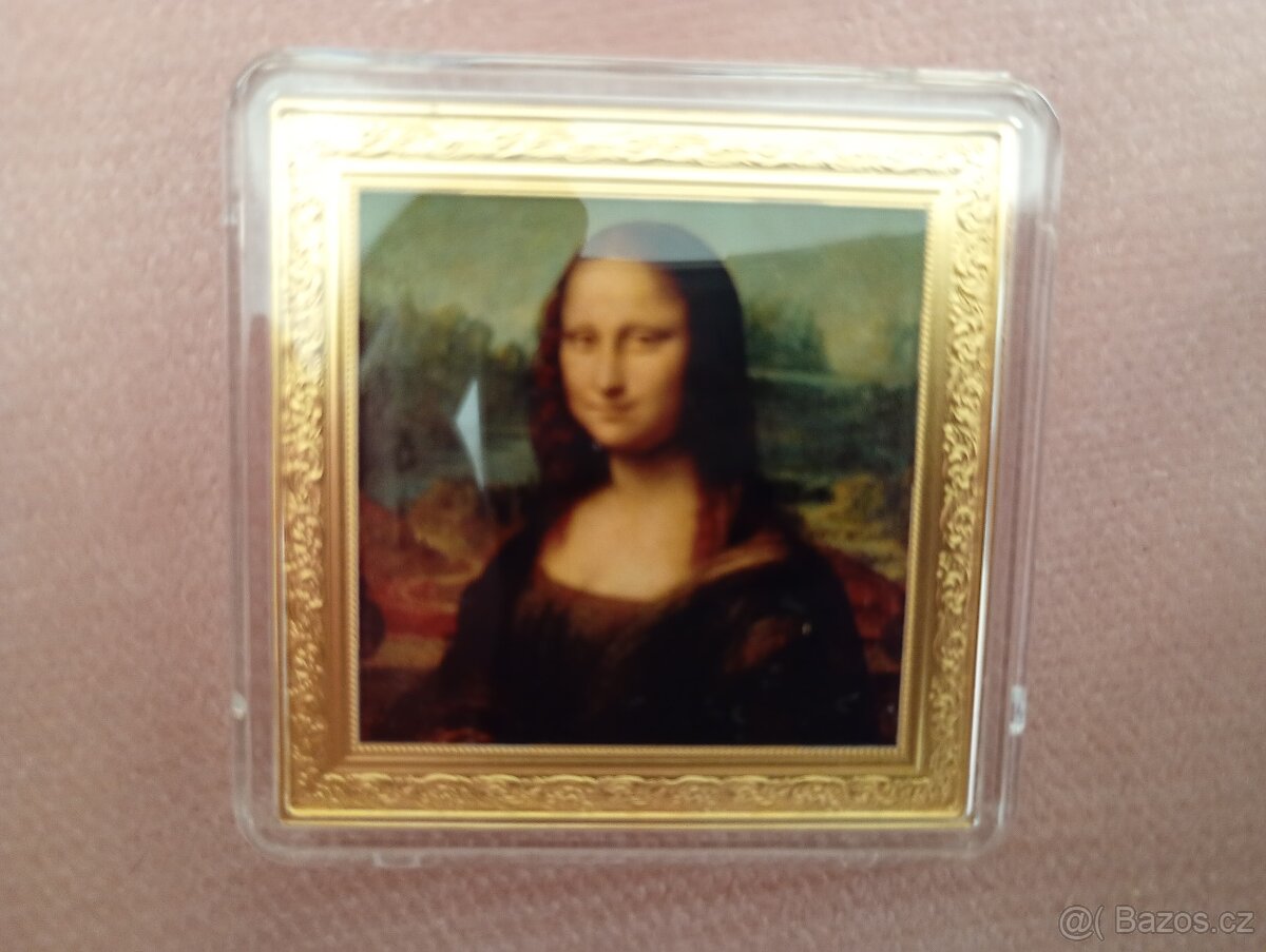 Stříbrná mince Mona Lísa 1oz 2024 Niue,pozlac.24k,999ks