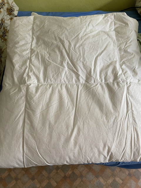 Peřina plněná pravým peřím. Váha 2 kg. Zřídka používaná