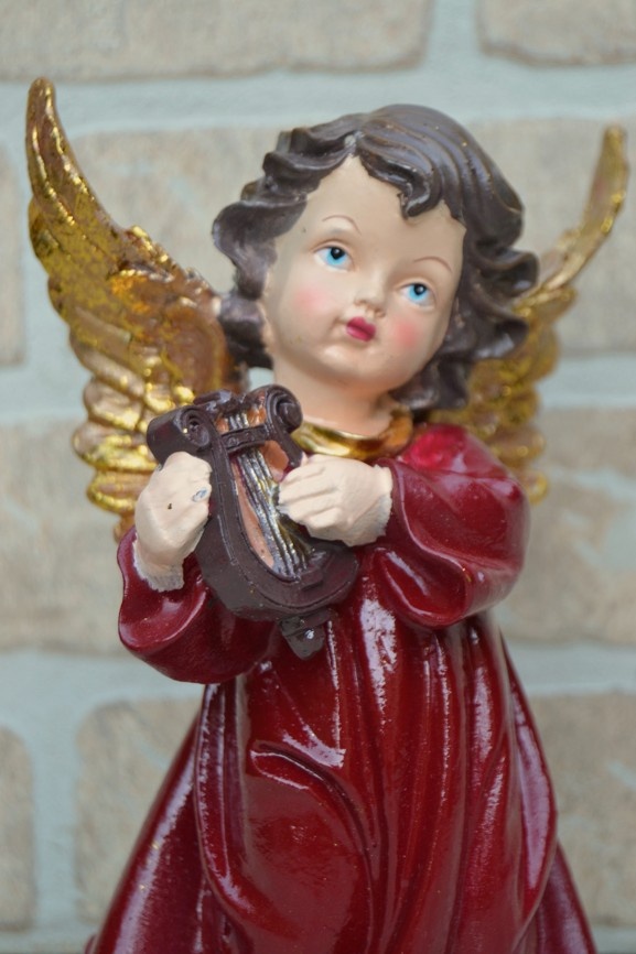 Socha - ANDĚL S HARFOU 20x12x10