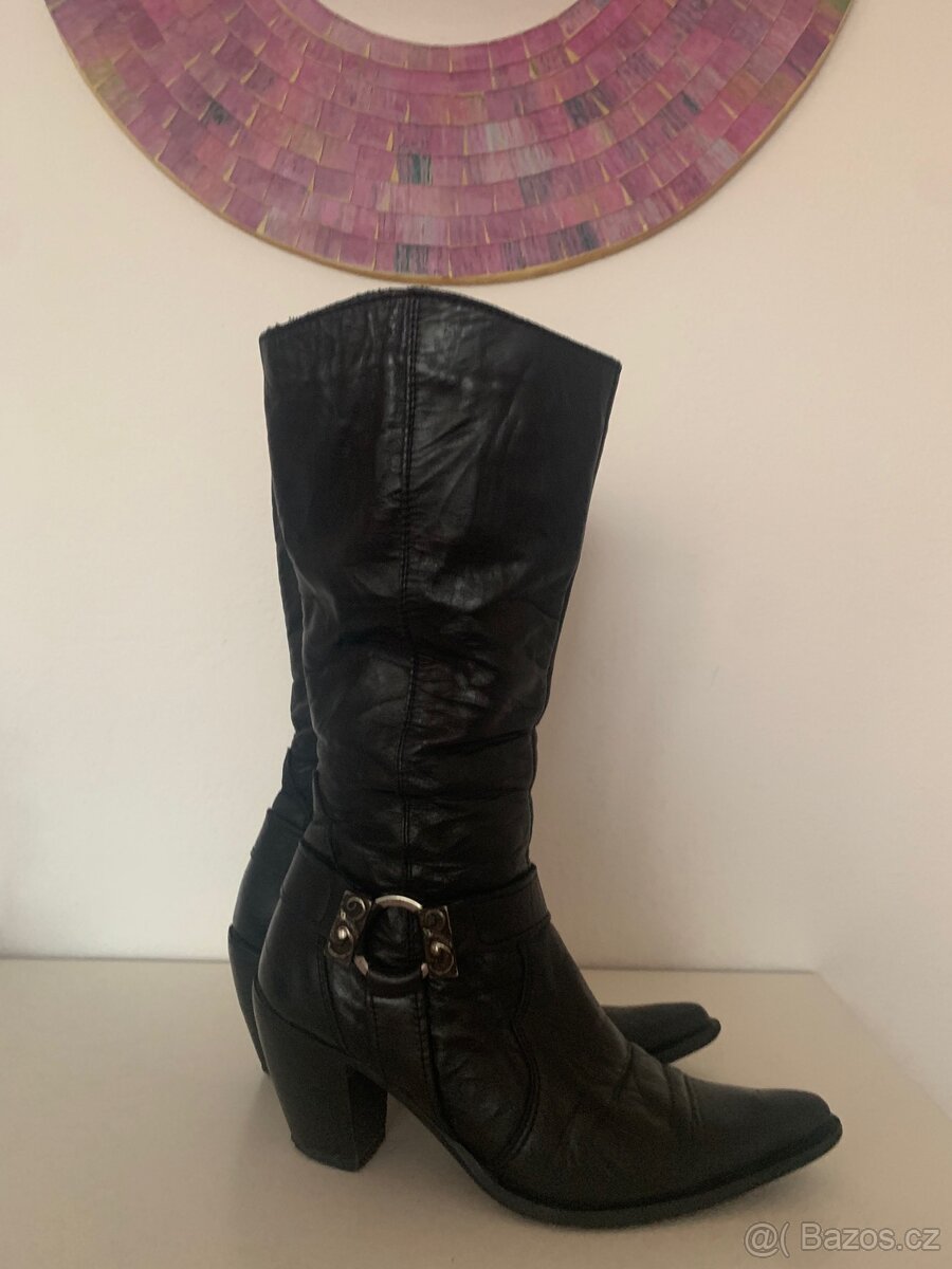 Kožené boty zimní vel. 37