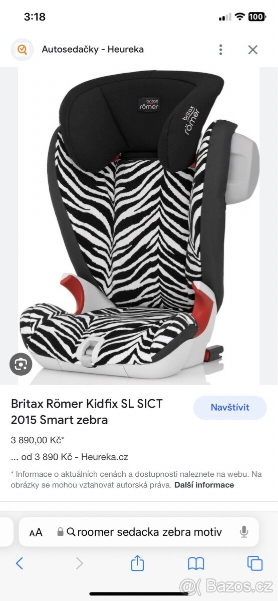 Britax Römer Kidfix sedačka sms nebo tel.