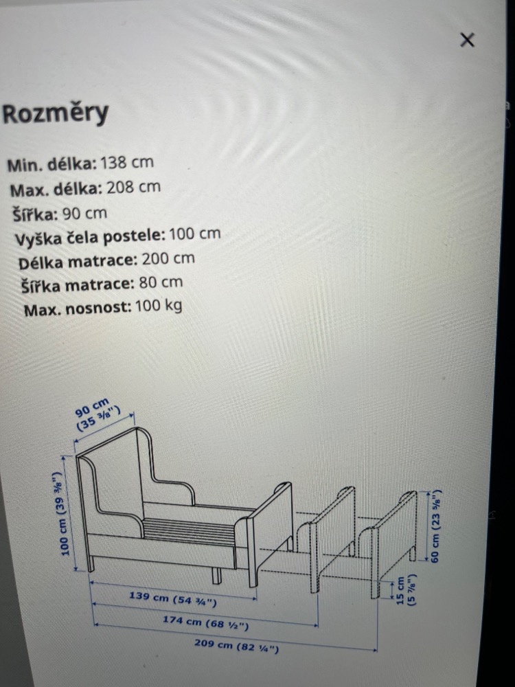 Dětská rostoucí postel BUSUNGE