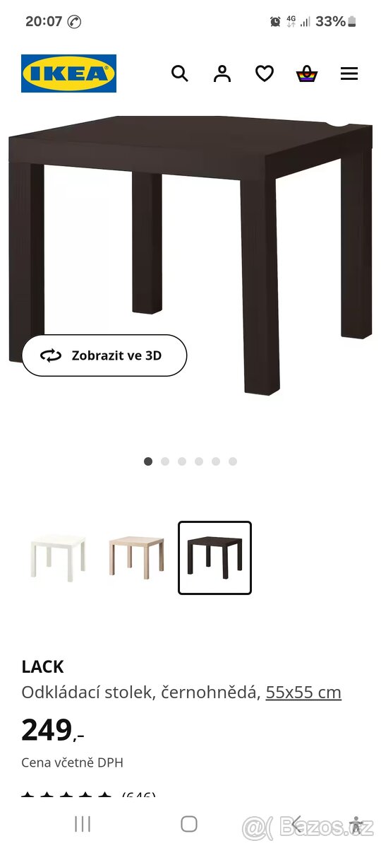 Prodám 3x stolek ikea