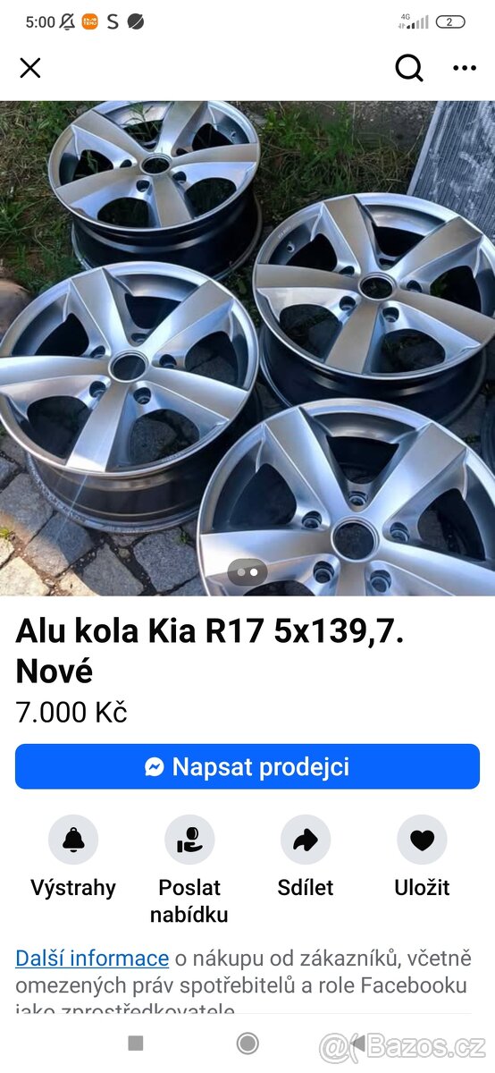 Prodám Alu kola kia