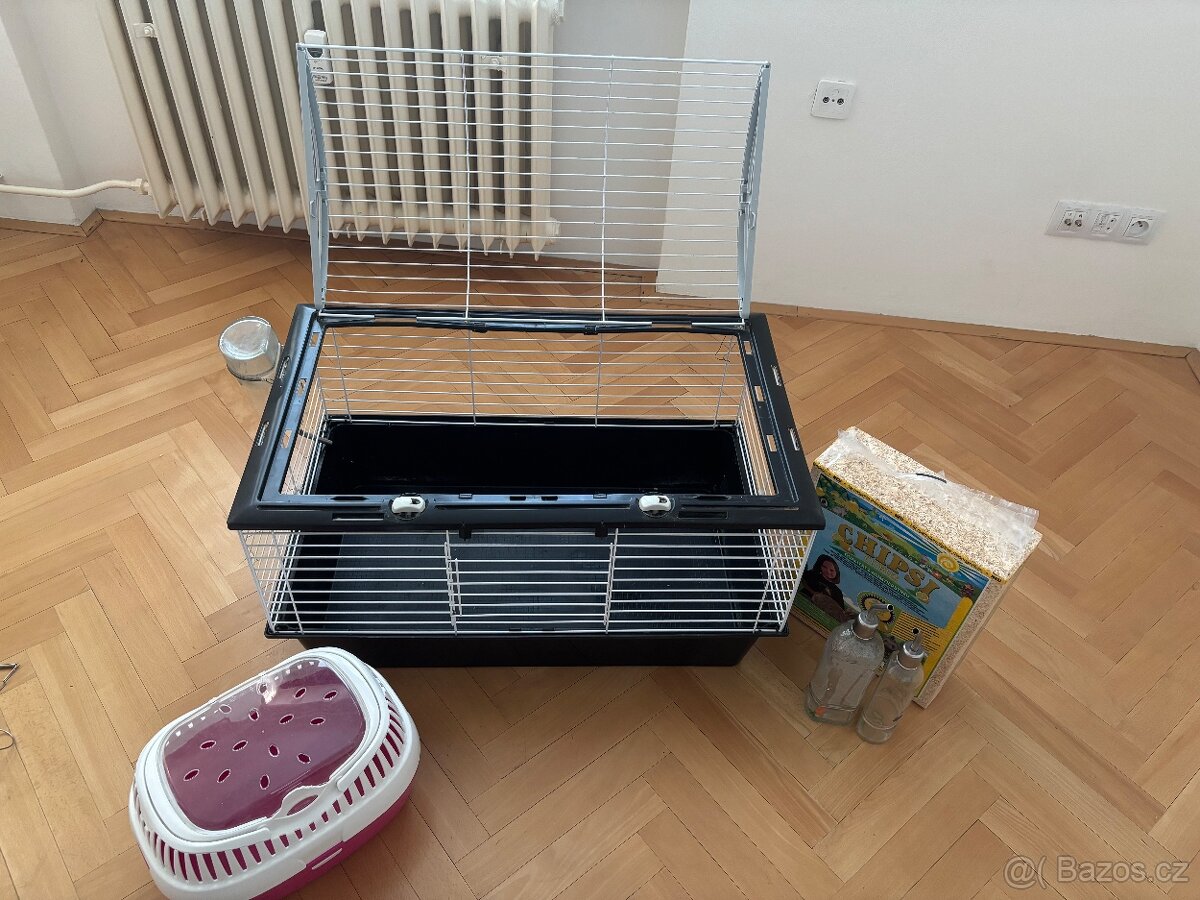 Prodám vybavení a klec pro králíka, morče