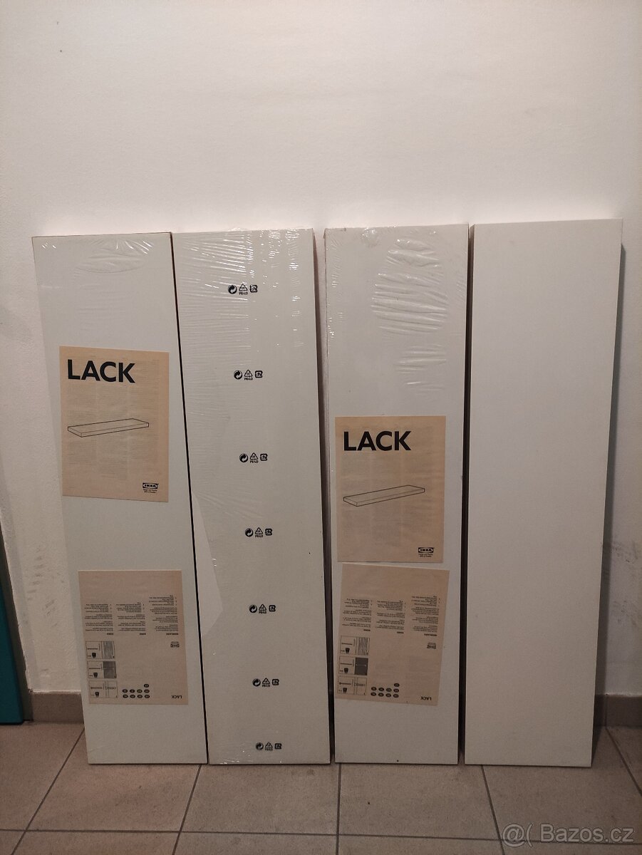 4x police LACK IKEA (3x nová, 1x použitá)