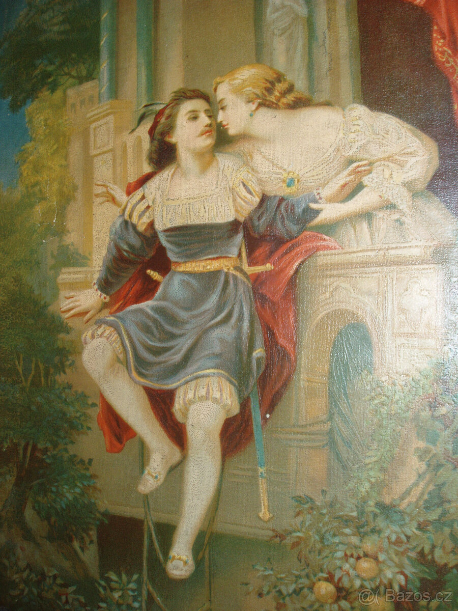 Starožitný obraz plátno - Romeo a Julie