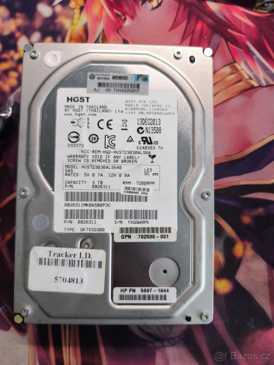vice kusu 3TB 7200rpm SAS disky HGST, HP
