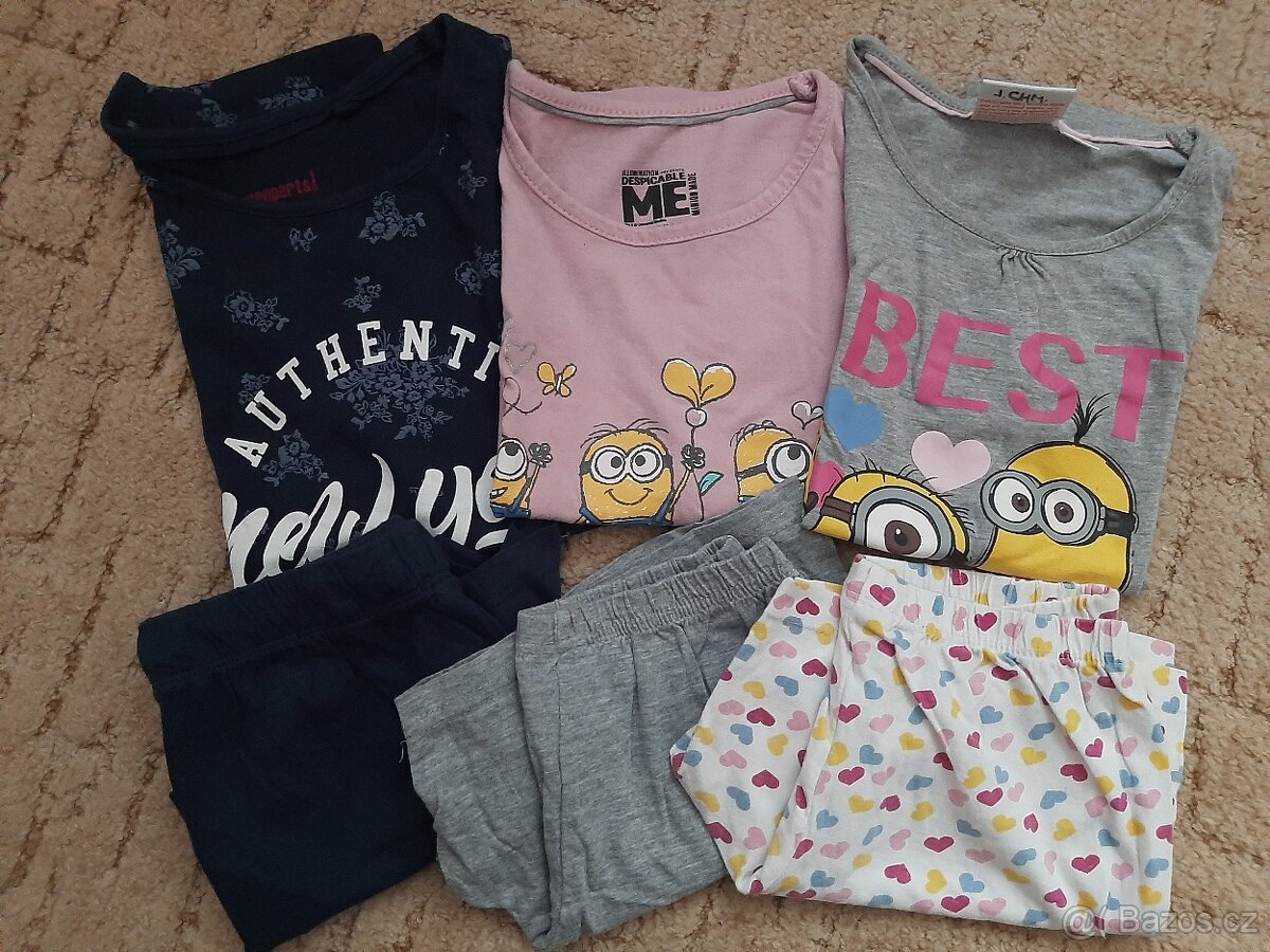 Dívčí pyžamo, krátký rukáv, vel.122-128,134-140