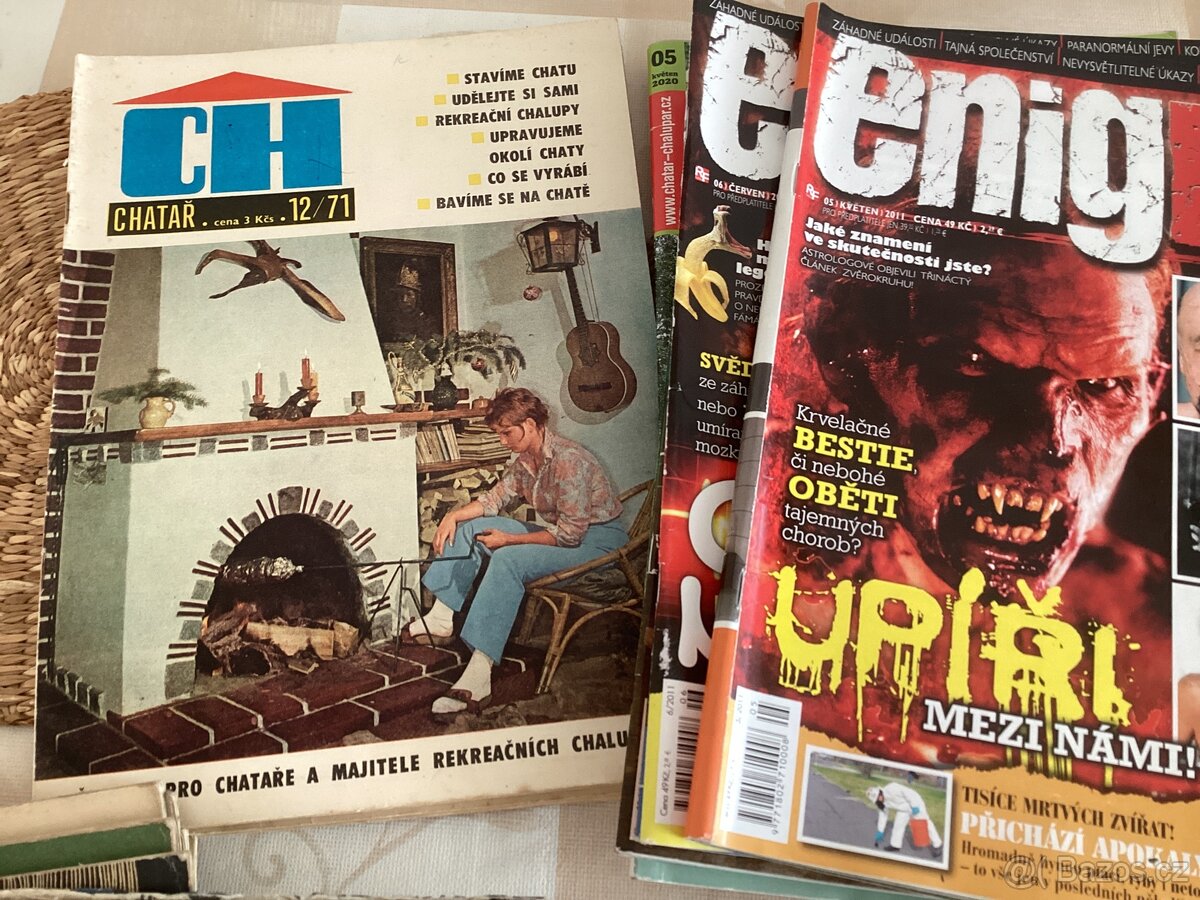 Časopisy Domov, Enigma, Chatař, Zahrádkář, Gurmet