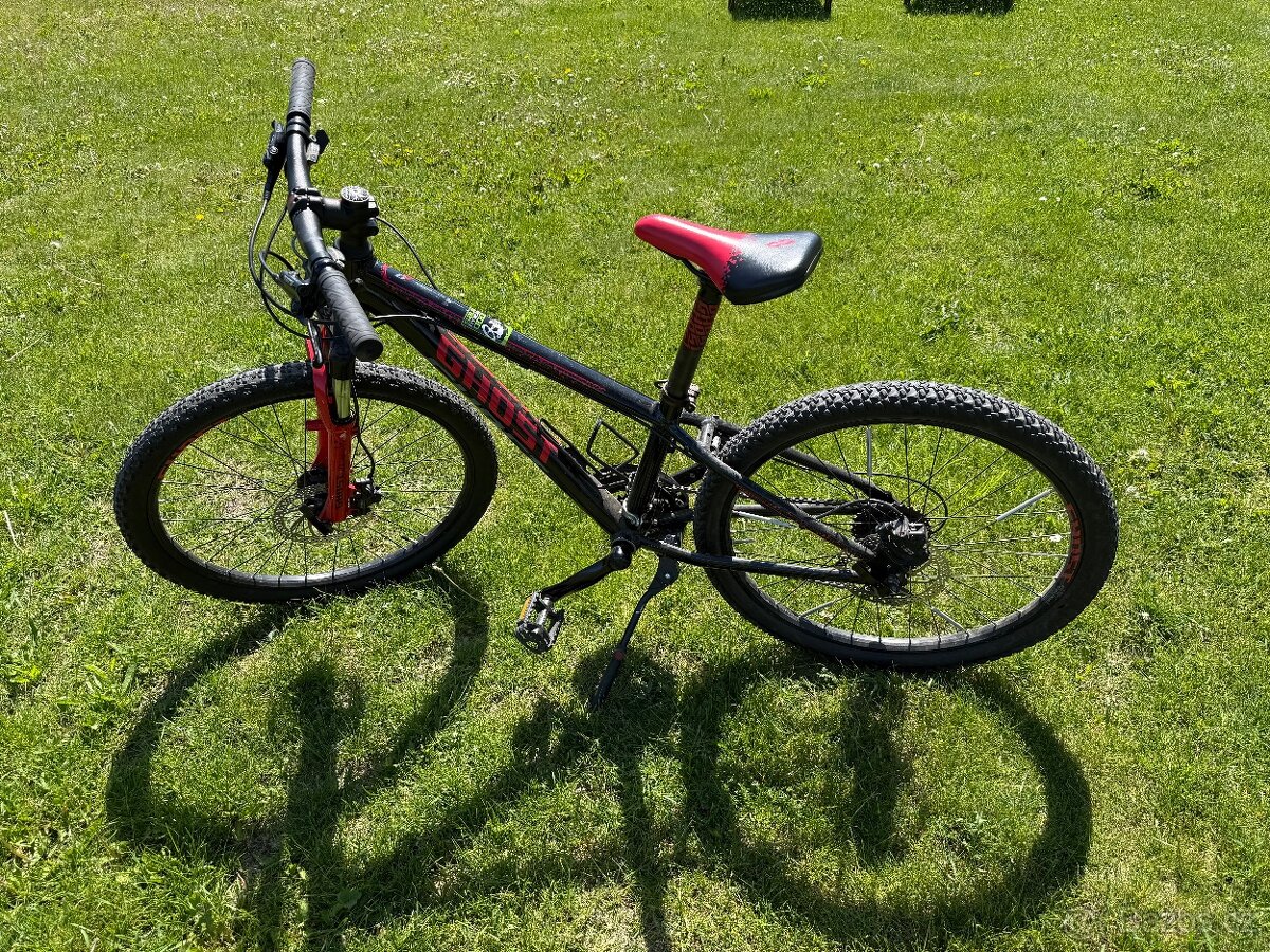 Prodám dětské MTB GHOST Powerkid 24 disc black/red/gray