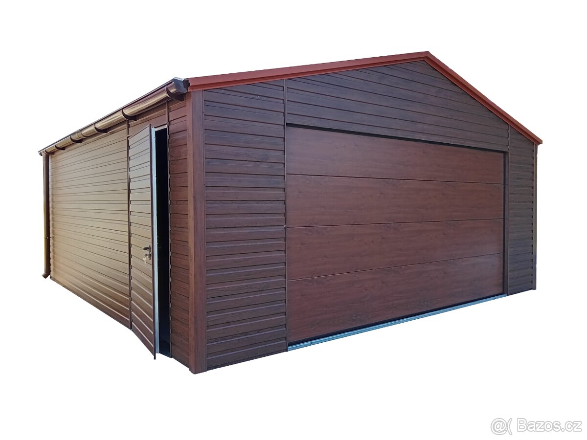 Plechová garáž 5,8x6m.