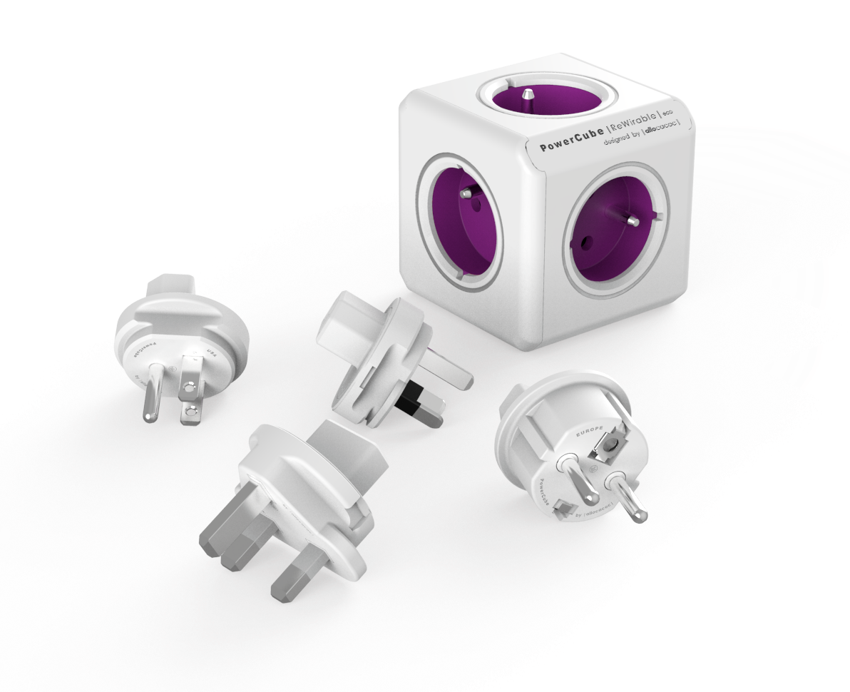 Cestovní adaptéry Powercube violet - 2 ks