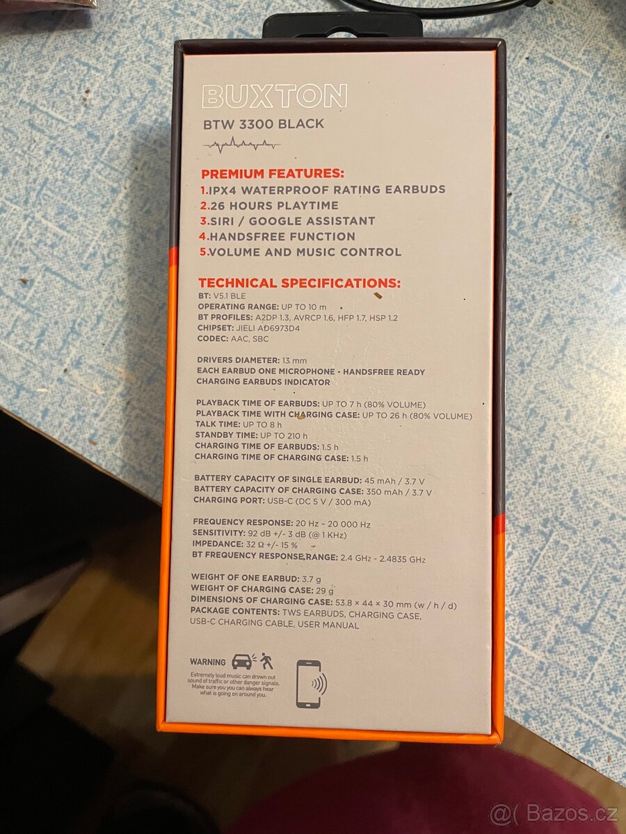 Bezdrátové sluchátka buxton bílé