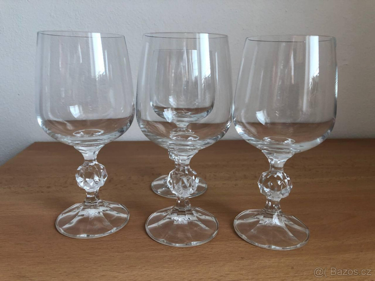 Sklenice broušená stopka sada