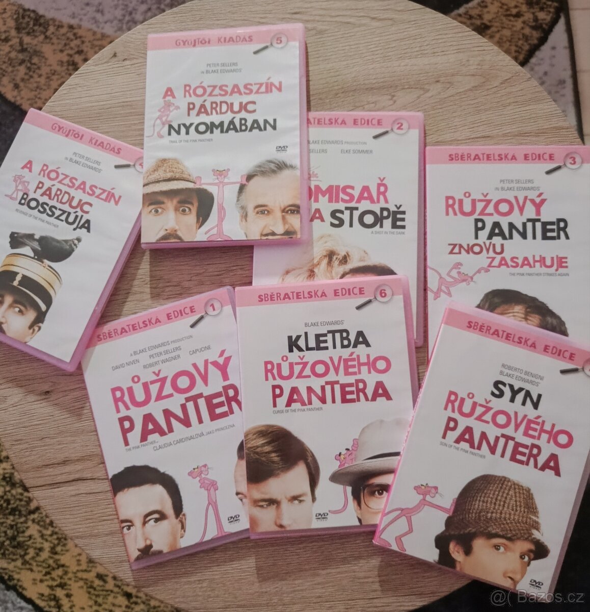 Prodám sbírku 7x DVD RŮŽOVÝ PANTER