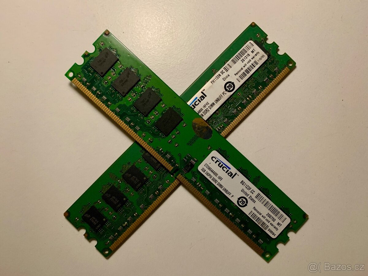 4GB (2x2GB) DDR2 800 Mhz Cl5 zn..Crucial (Micron) do PC