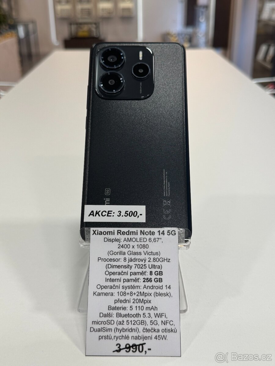 Xiaomi Redmi Note 14 5G, 256GB Black