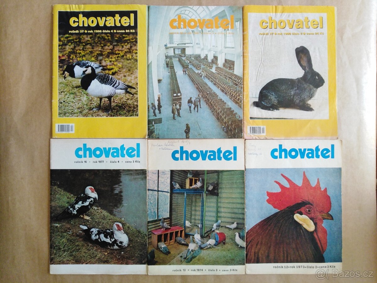 CHOVATEL. Drobné zvířectvo apod.-časopisy-15Kč/1kus